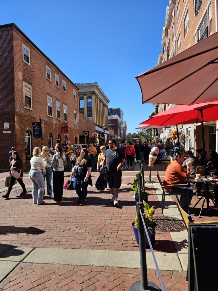 Crowds in downtown Salem, Massachusetts