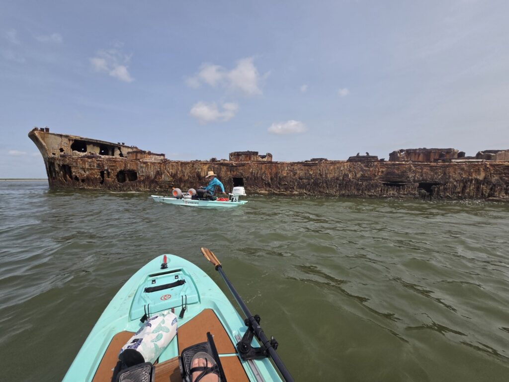 Kayaking ship wreck Galveston